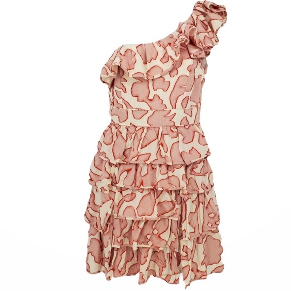 Cynthia Steffe pink cream one shoulder dress 6‎ - Picture 1 of 9